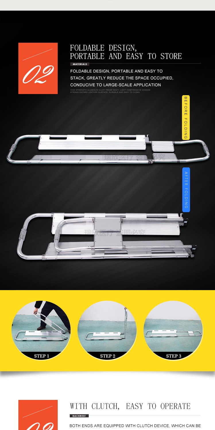 Separable Ambulance Scoop Stretcher PE Ems Scoop Stretcher For Quick Response