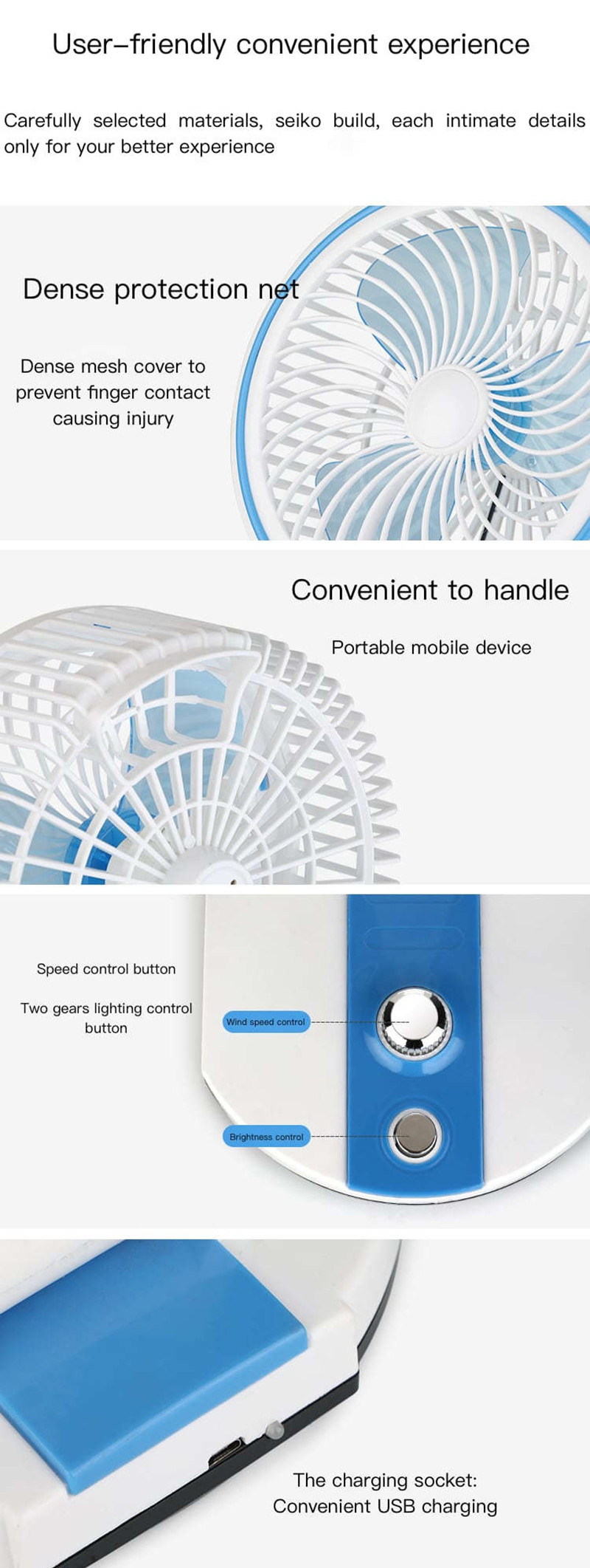 100 Pcs Outdoor Illuminated Folding Desk Fan Shear Multi Function