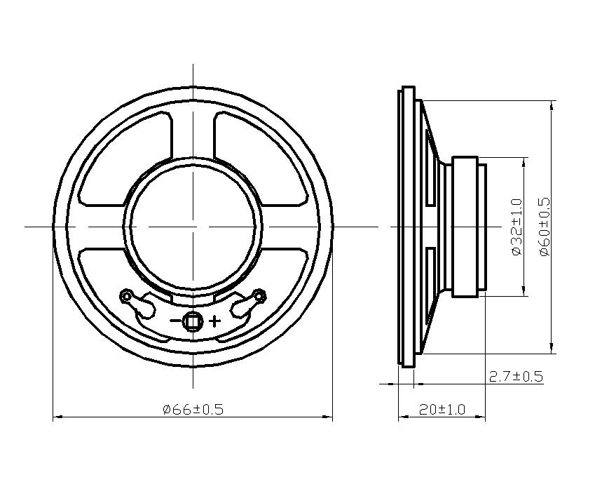 Dia 66mm Height 20mm 8ohm loudspeaker DXYD66W-32Z-8A car waterproof speaker