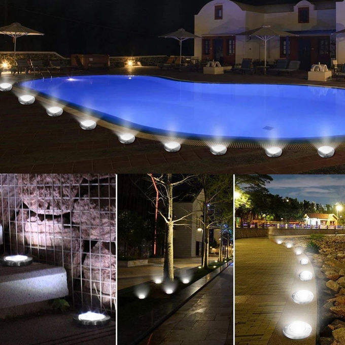 8 LED Outdoor Solar Power LED Lawn Light For Gardens Polycrystalline Silicon
