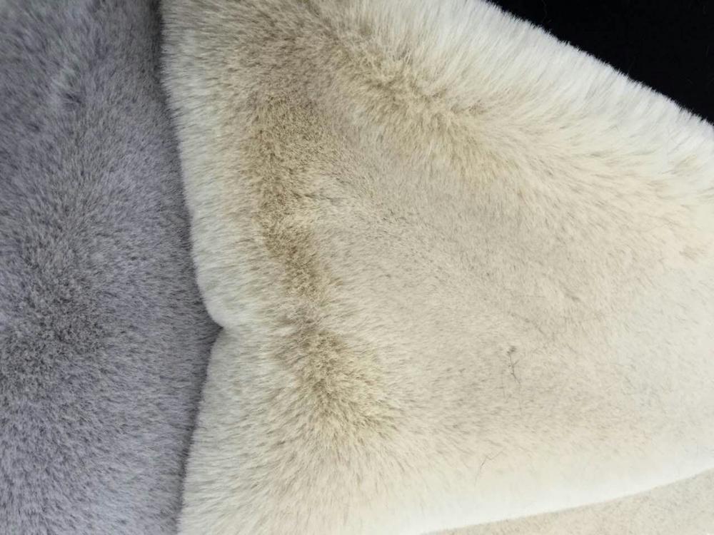 Knitted Type Tricot 100% Polyester Very Soft Big Weight 20-25mm Rabbit Fur Fabric