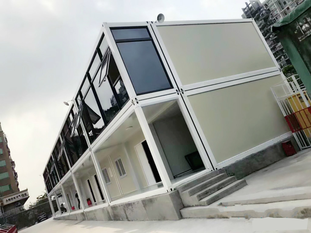 Glass Curtain Wall Steel Structure Prefabricated Container Home