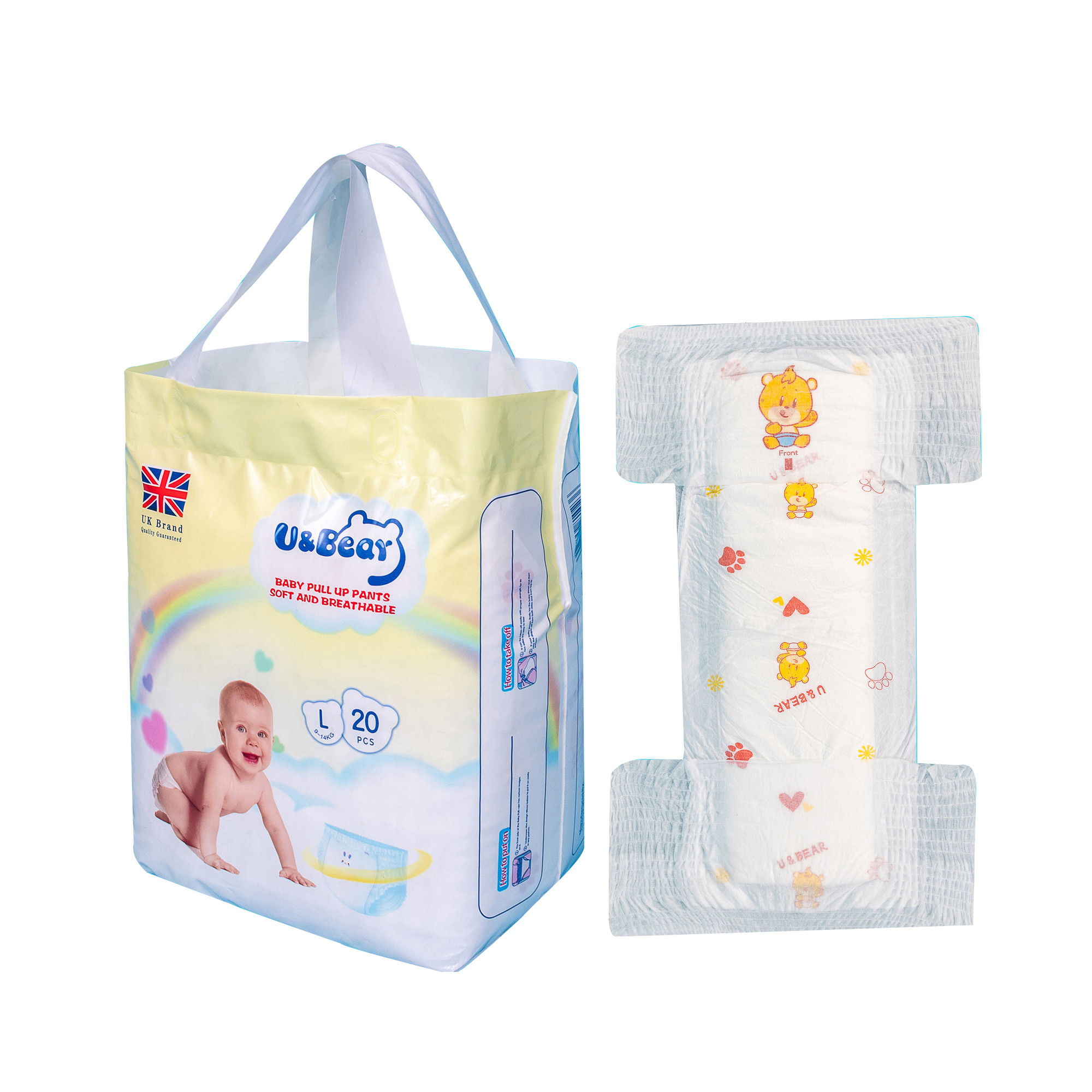ODM Customized Backsheet Pull Up Baby Diaper XL Size 560*420mm