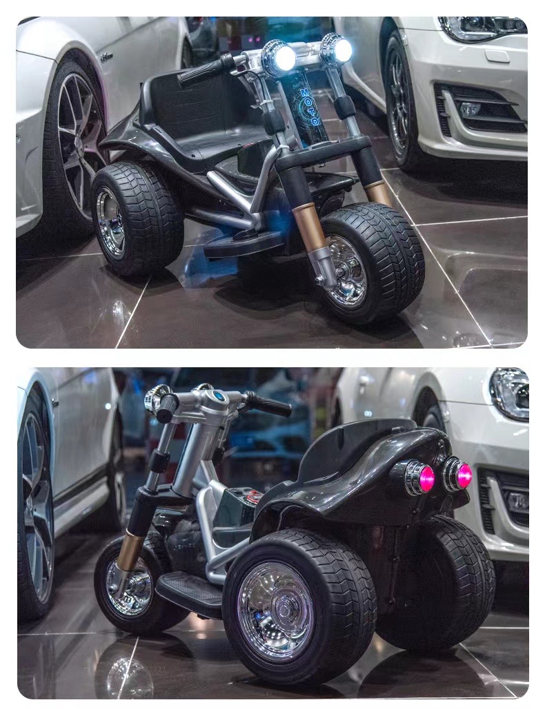 Dual-Drive 540 Motor 12V Electric 3 Wheels Off-Road Ride On Motorcycle Toy Car for Kids