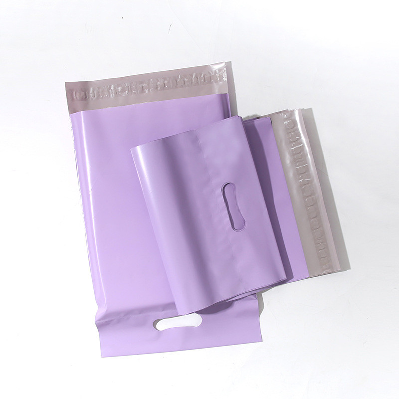 Purple PE Hand Eco Friendly Mailer Bags For Clothing Packaging