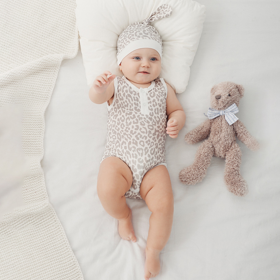 In Stocks Custom Color Printing Baby Rompers 97%Bamboo 3%Spandex Snaps Design Baby Clothing