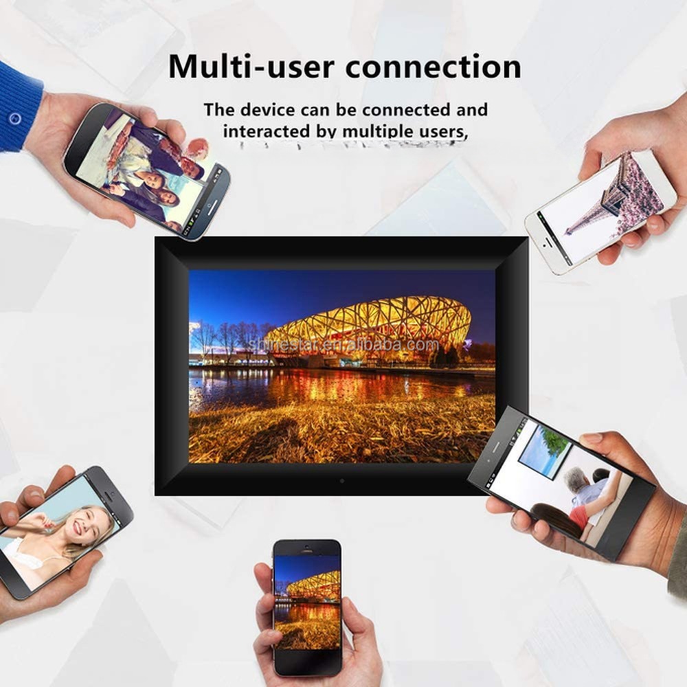 10.1" inch WIFI network cloud frame digital photo video frame with touchscreen support landscape & portrait mode