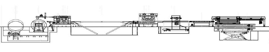Medium Gauge Steel Flying Cut To Length Line Shear Continuous Cut To Length Line 2-8x1600
