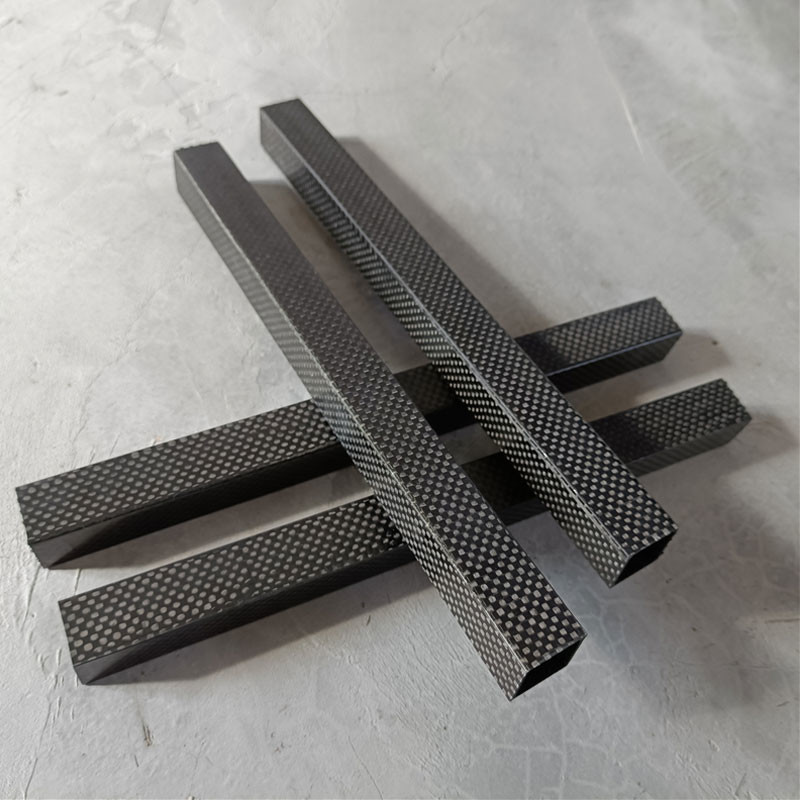 100% 3K Braided Carbon Fiber Rectangular Tube Unidirection Weave
