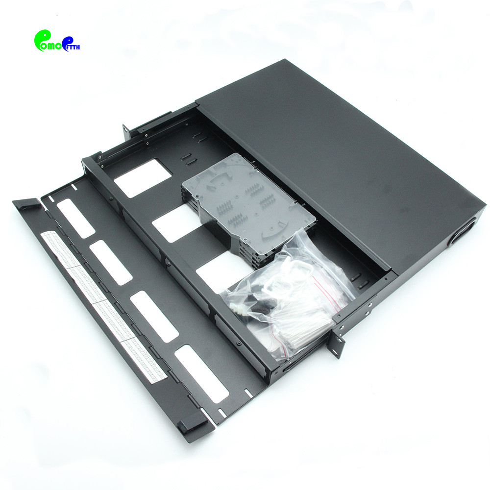 FHD 1U Rack Mount Odf Fiber Optic Patch Panel Unloaded Sliding Drawer