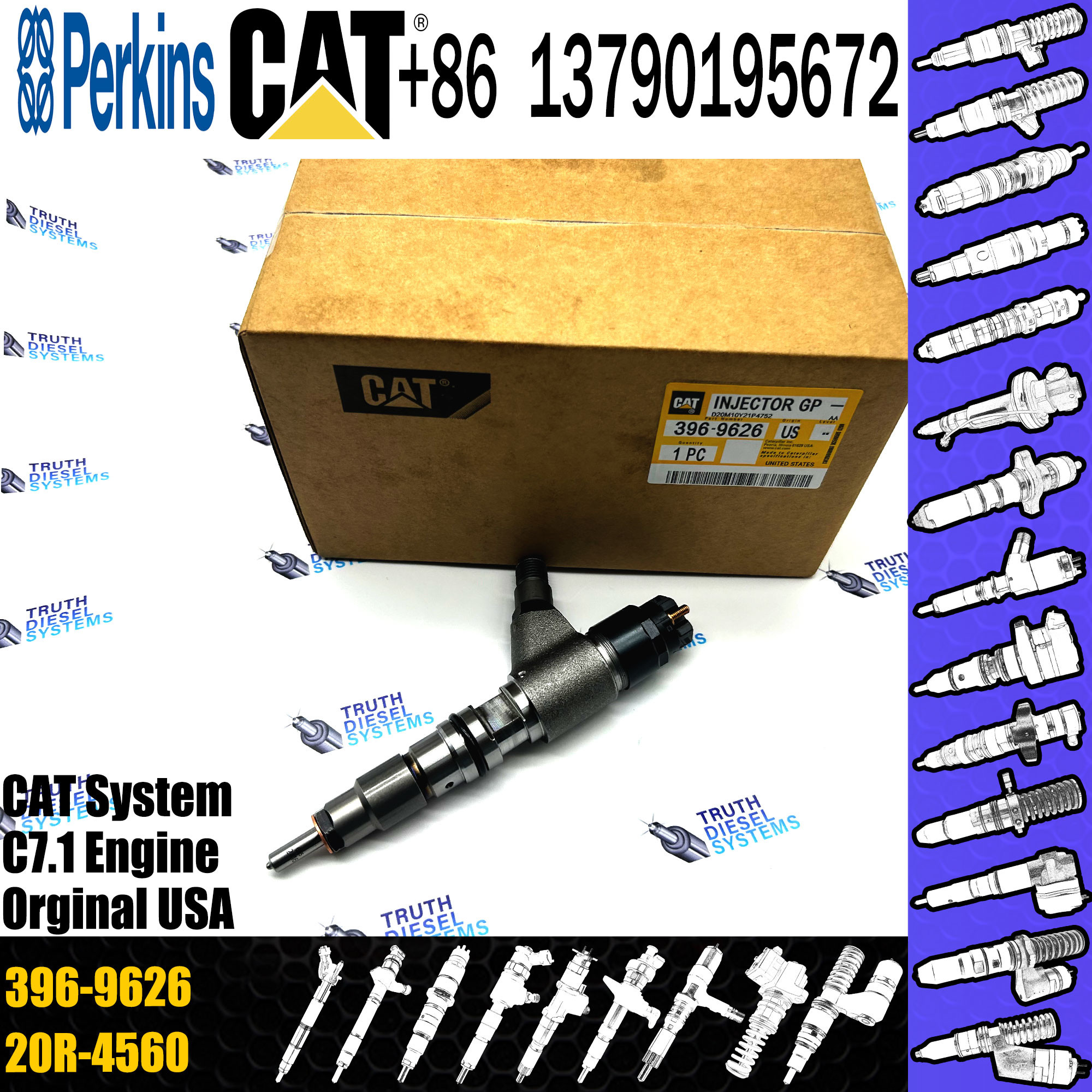 C7.1 common rail fuel injector nozzle 371-3974 3713974 0445120348 0445120347 0445120382 396-9626 for E320D 320D excavato