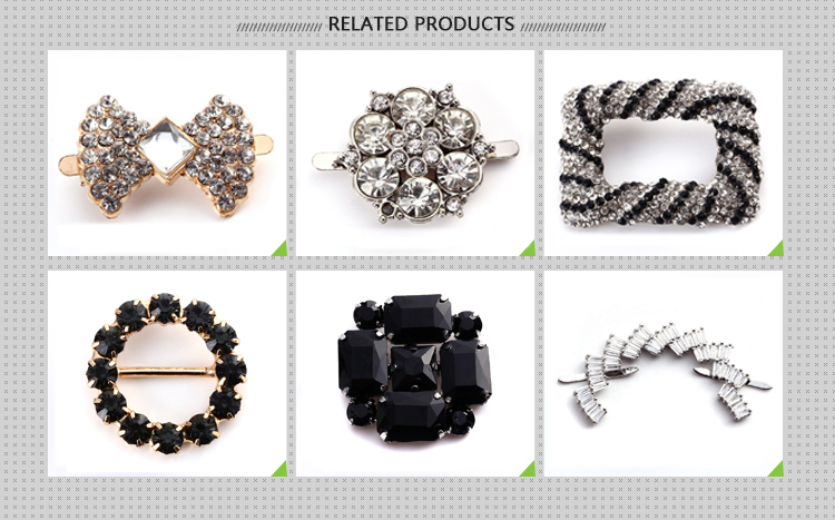 Four Leaf Flower Decorative Shoe Clips With Pretty Glittering Cryst