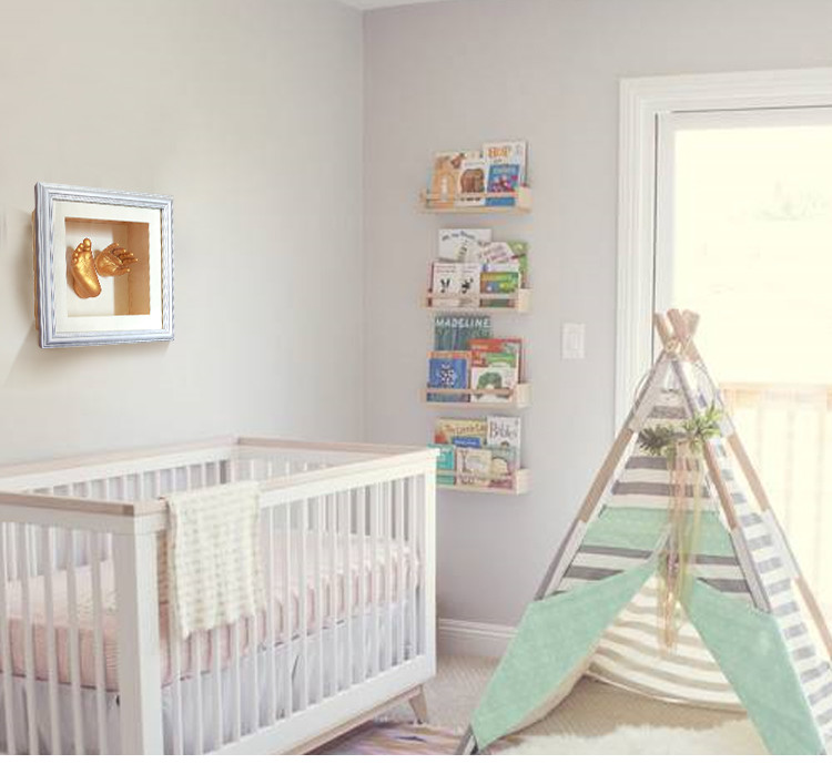 Little Baby Memory Hand And Foot Casting Photo Frame With Painting