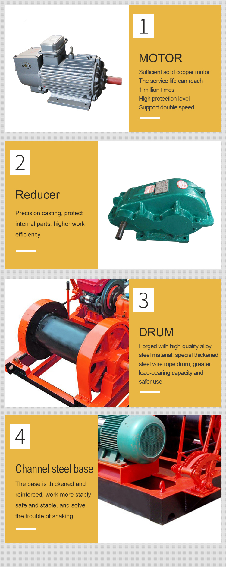 Hydraulic Wire Rope Electric Winch , 10T Electric Power Winch For Construction Site