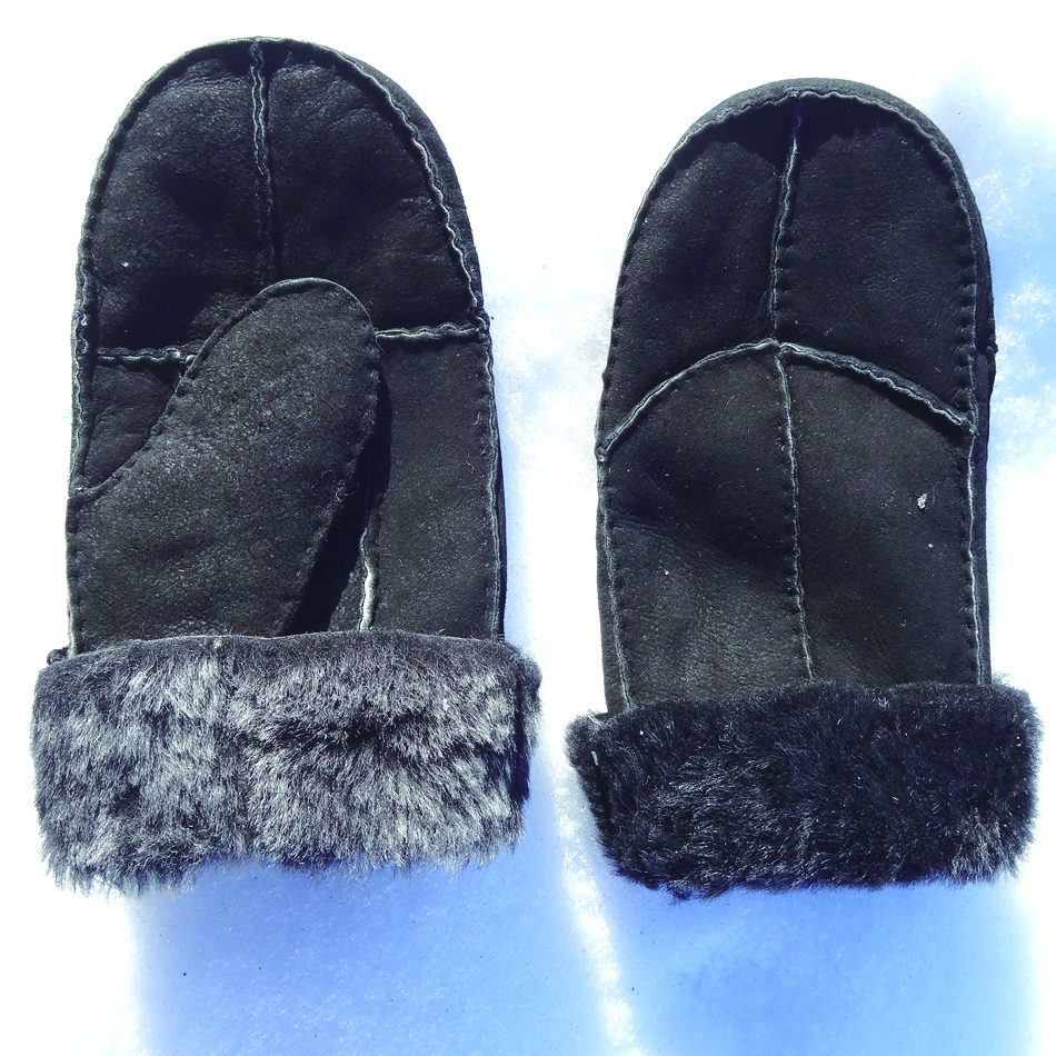 Manufacture customized lamb fur women men mitten lining shearling sheepskin mitten glove
