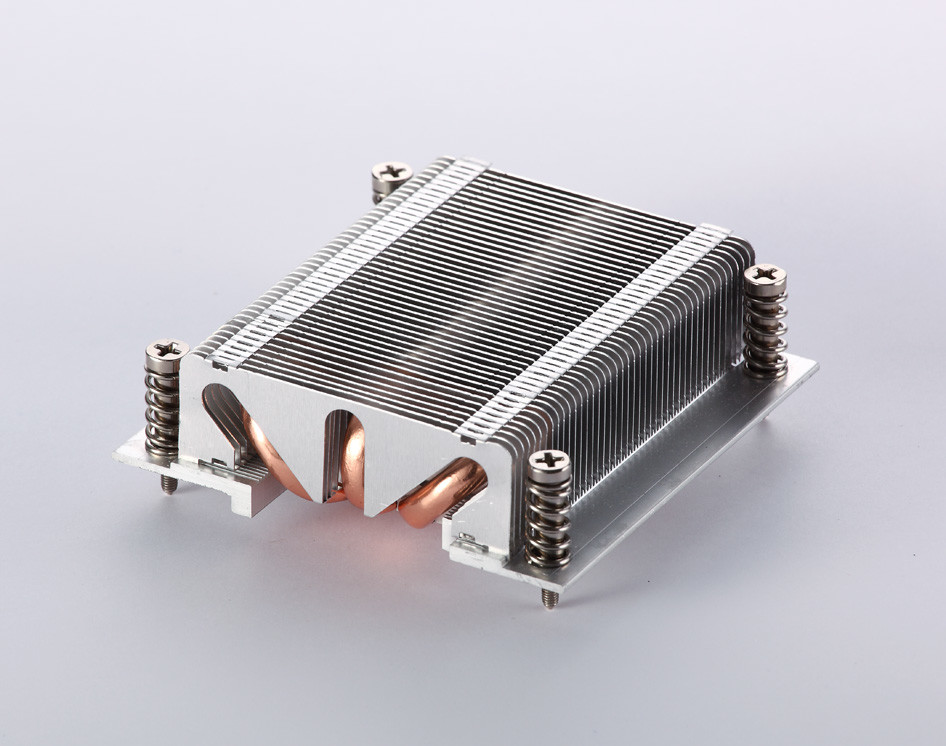 6 Piece Copper Heat Pipe Heatsink Two Rows Fins with Antioxidant Treatment