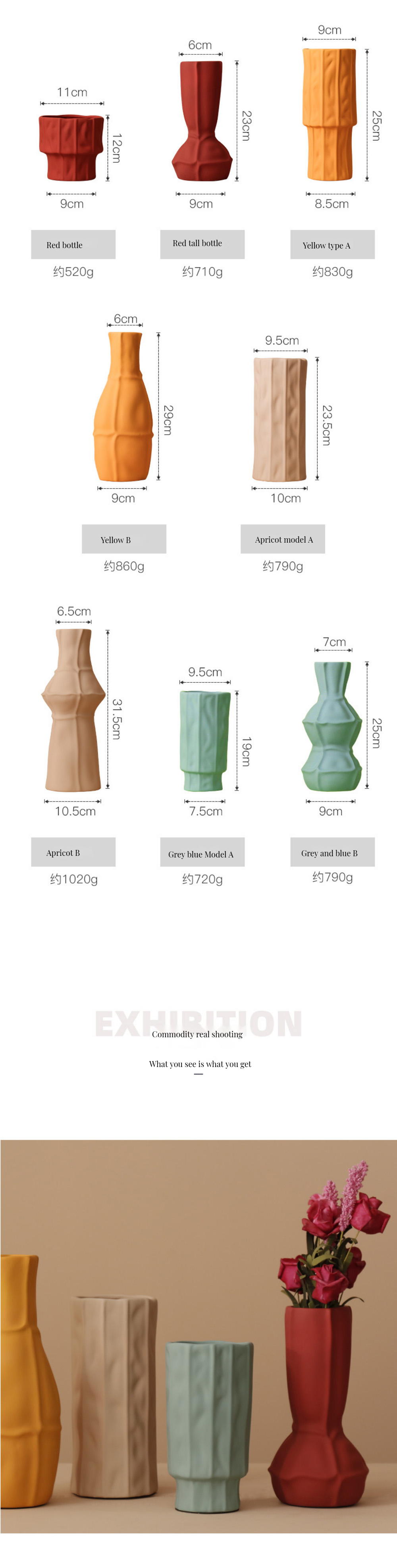 Special-Shaped On-glazed Ceramic Vase in Modern Stylish Design for Weddings and Home