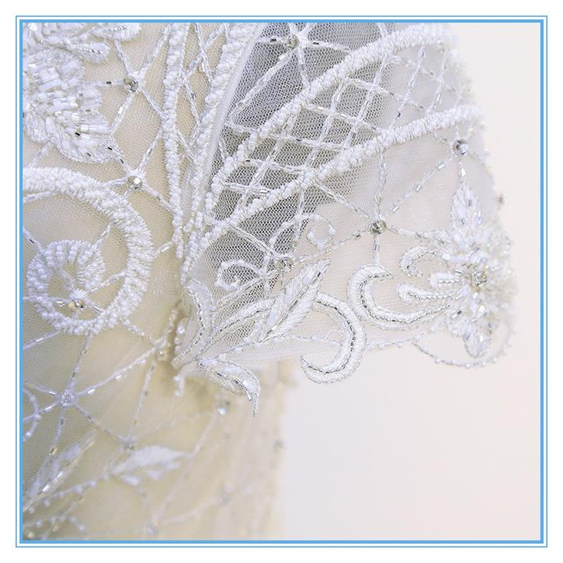 Lady short elegant style wedding embroidery beading top lady blouse & top for sale