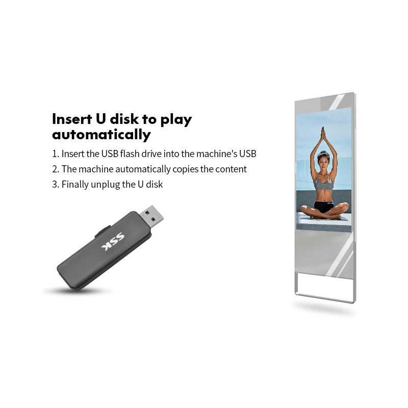 49 Inch Mirror 400CD/M2 Wall Mount LCD Display For Yoga Practice