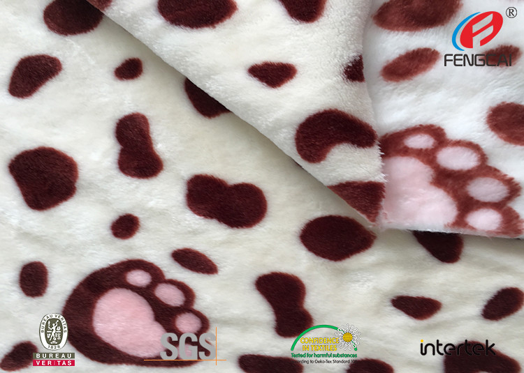 270gsm Super Soft Plushed Flannel Fabric , Polyester Velvet Fabric For Pajamas