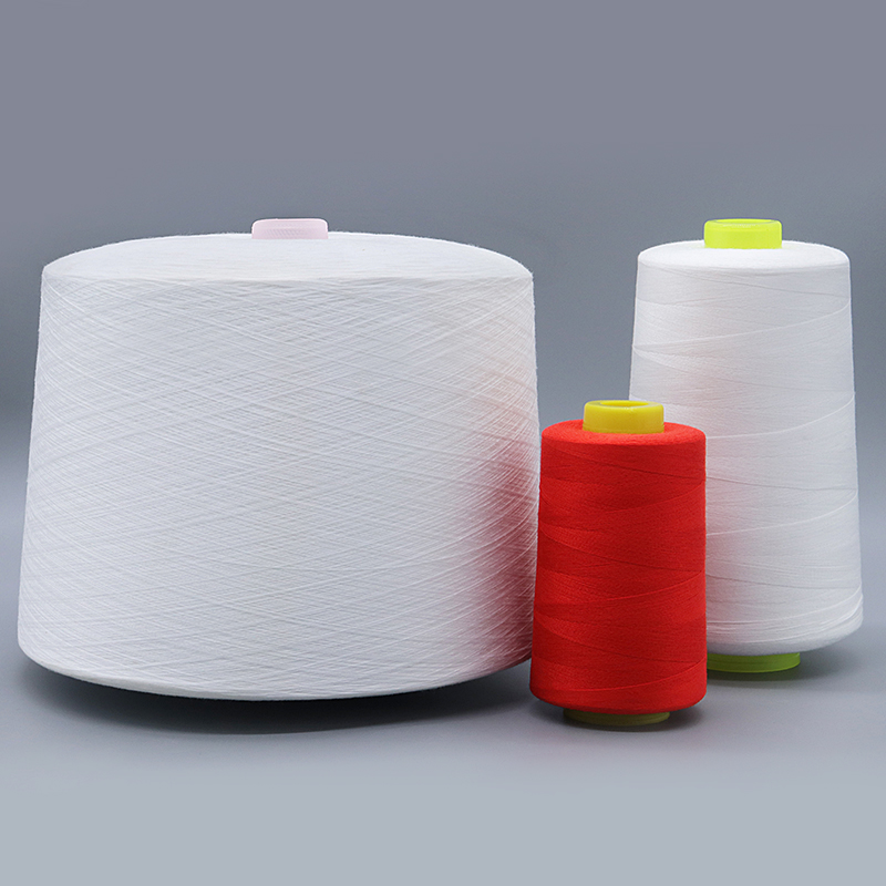 Manufacture Produce Spun Polyester Yarn OEM Raw White 60/2 with Chemical Resistance