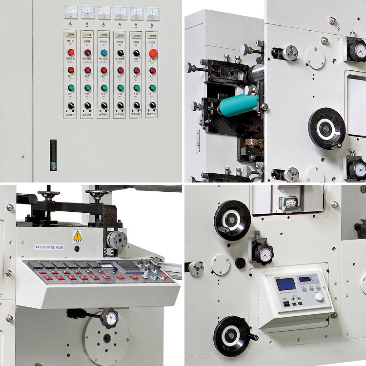 Automatic 6 colors adhesive label sticker flexographic printing machine