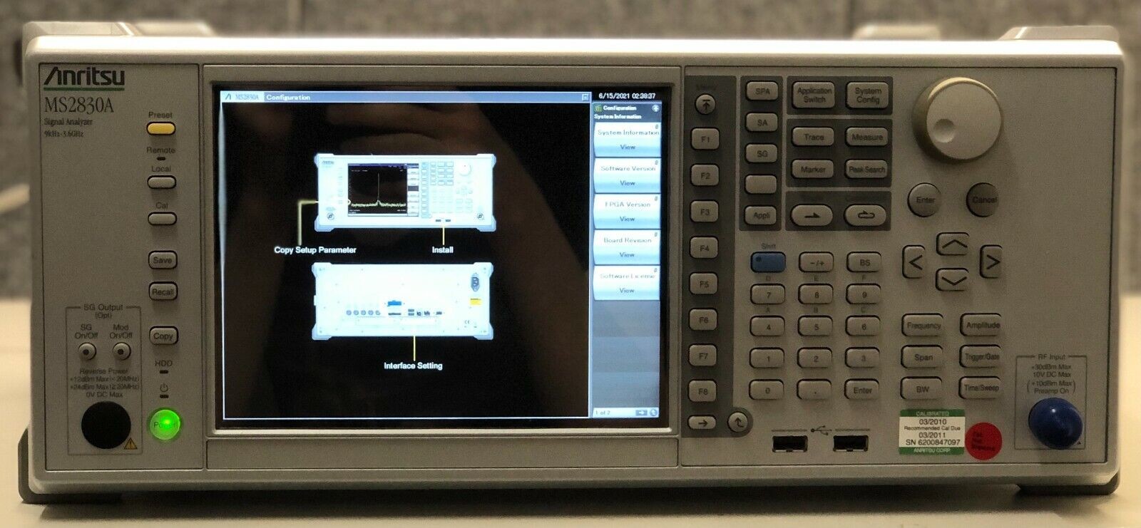 MS2830A Microwave Signal Spectrum Analyzer 9kHz-3.6GHz Pre Owned