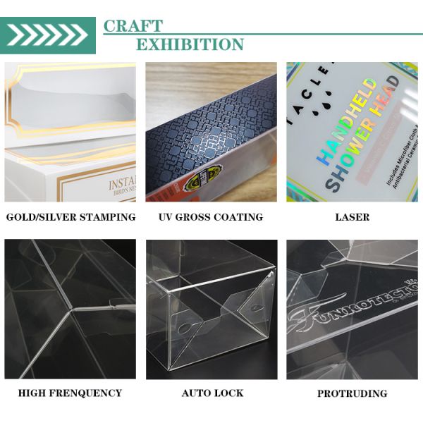 Hot Selling Clear Plastic Folding Packaging Boxes Full Color Printing RPET Box