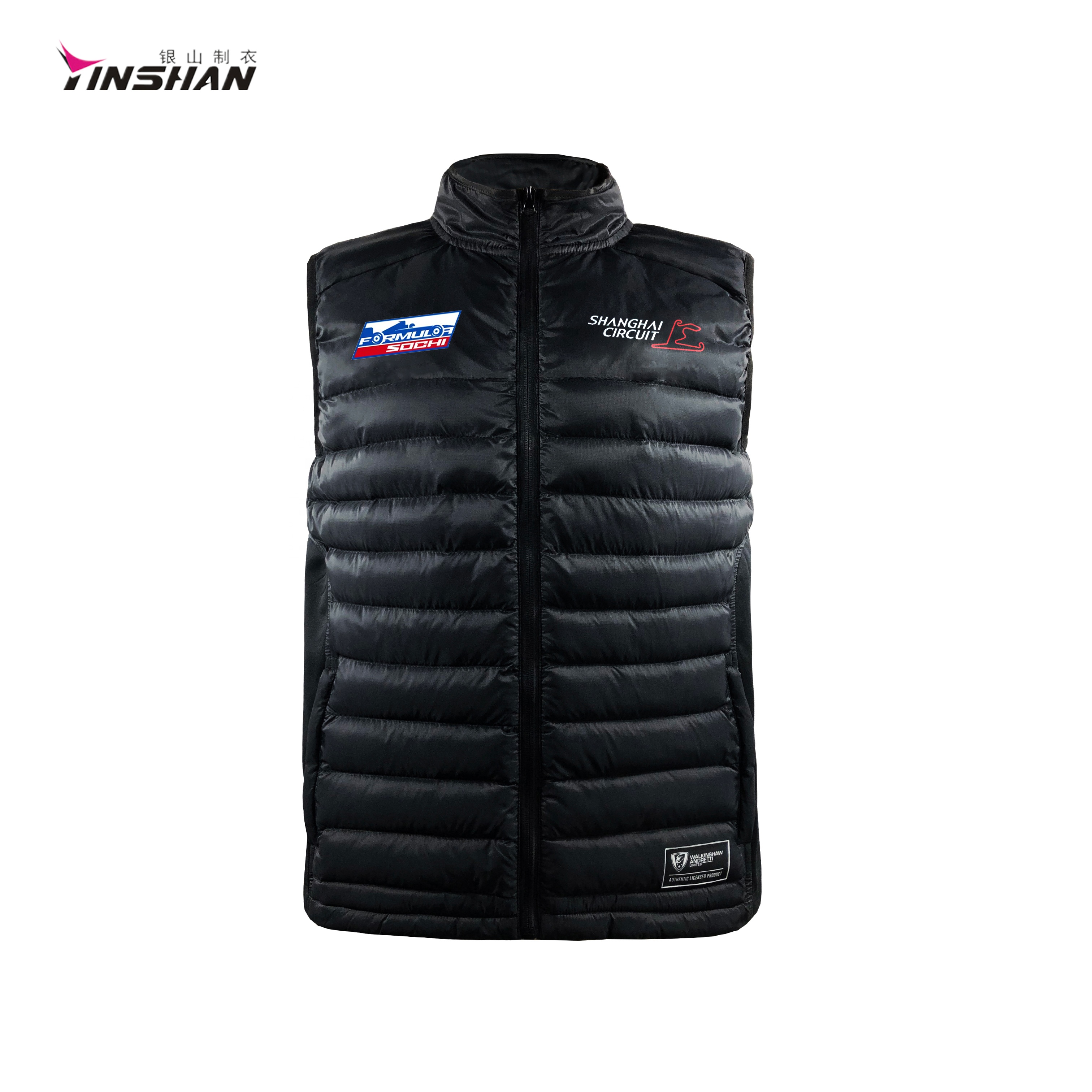Winter Moto Biker Style Custom Logo Work Wear Uniform Softshell Puffer Vests for Men