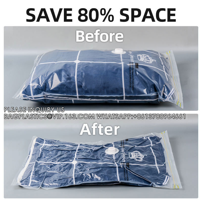 Clothing Vacuum Compression Bag With Hand Pump Space Saver Storage Pouch Travel Storage Bags