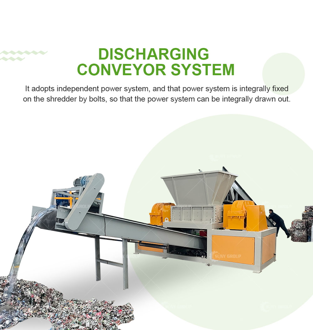 15000W Scrap Metal Plastic Wood Glass Shredder Crusher Recycling Machine