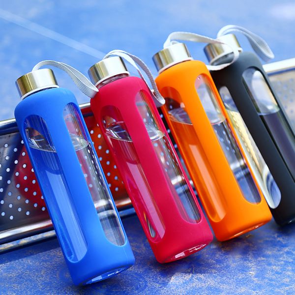 Safe Leak Proof Reusable Water Bottles Eco Friendly With Silicone Sleeve