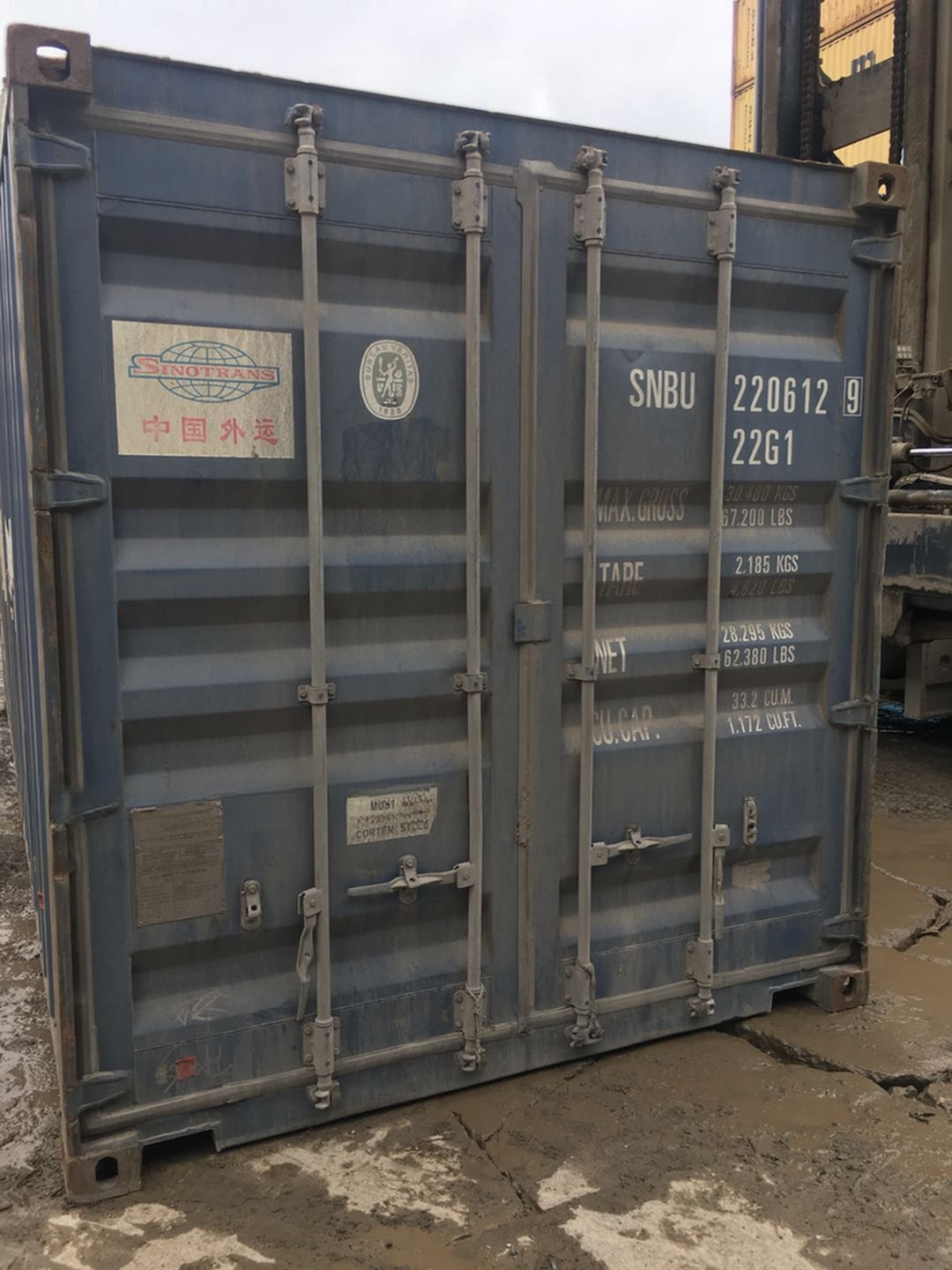 Chinese Stock Cargo Worthy 20ft Used Shipping Containers Internal Dimensions 5.899 x 2.352 x 2.393M 10 Years Around