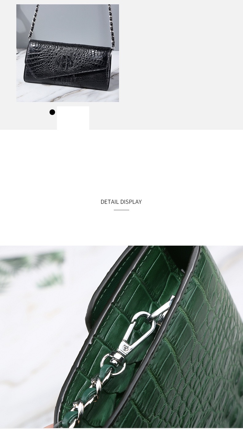 Authentic Crocodile Skin Women Envelop Purse Genuine Alligator Leather Lady Phone Clutch Bag Female Cross Shoulder Bag