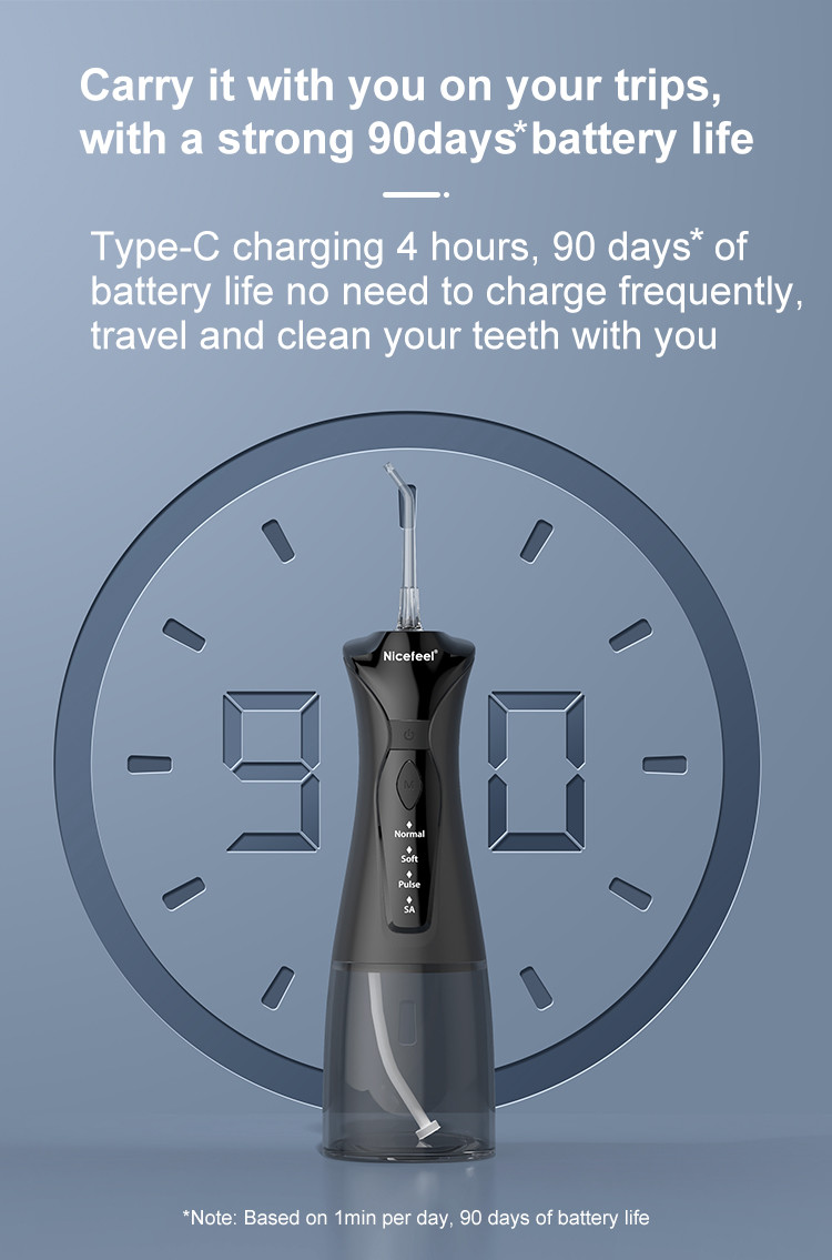 300ml Cordless Nicefeel Portable Oral Irrigator Dental Care With Nozzels