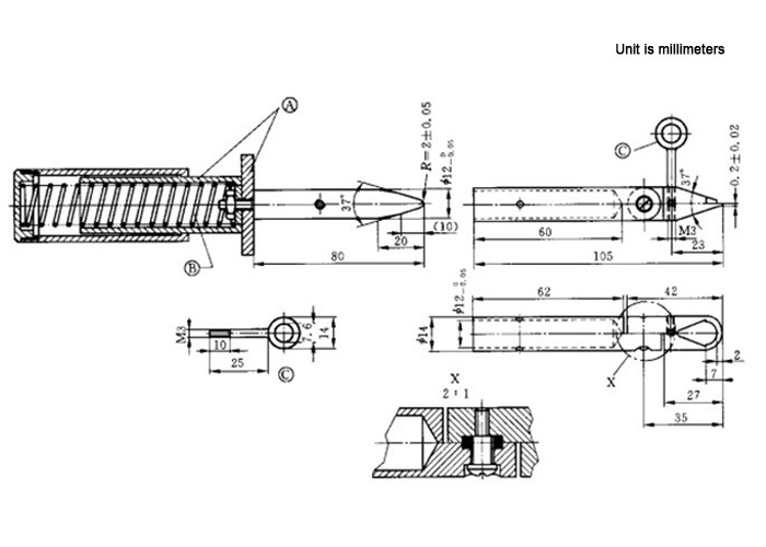 IEC 60335-1 Test Finger Probe For Test Nails The Maximum Applied Pressure 30N