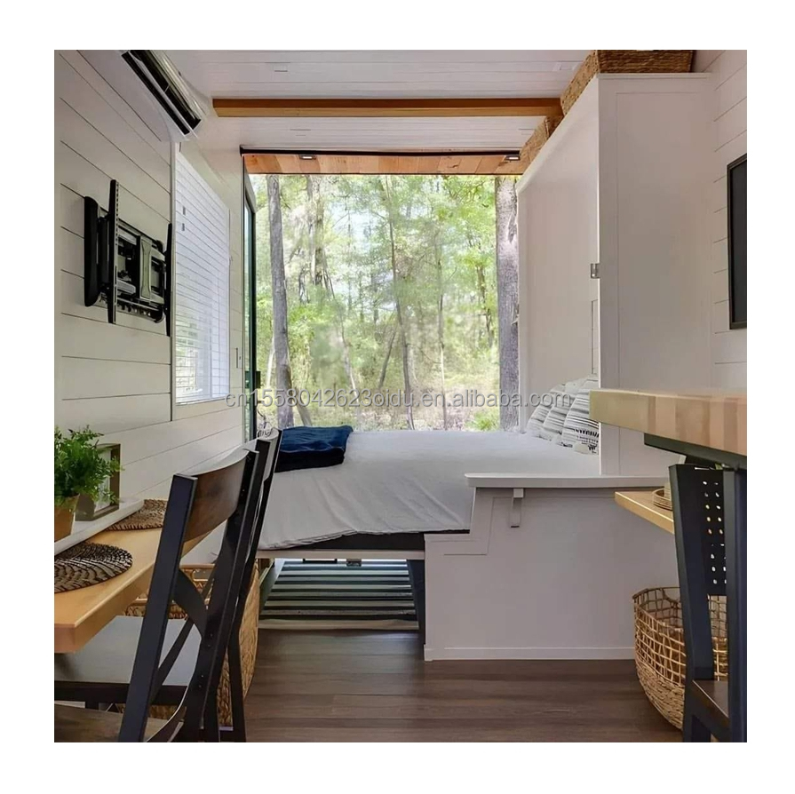 Main Structure Galvanized Steel Square Tubes Wooden Container Family House European Union Australia 40ft 2 Bedroom 1 Hall
