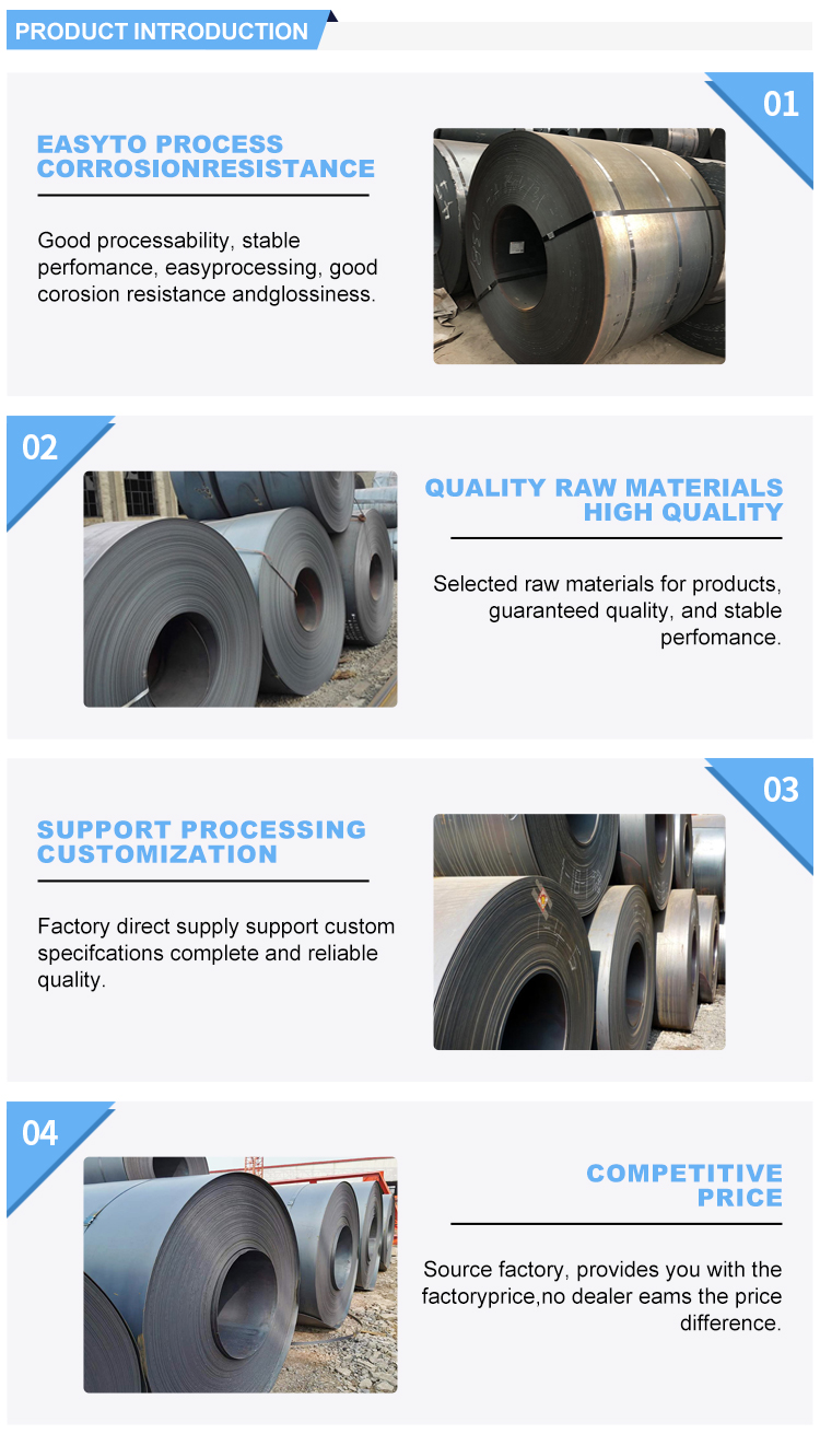AiSi Standard Carbon Steel Coil Q195 Q215 Q235 Q255 Q275 Q355 Ss400 in Length 600-1250mm for Materials