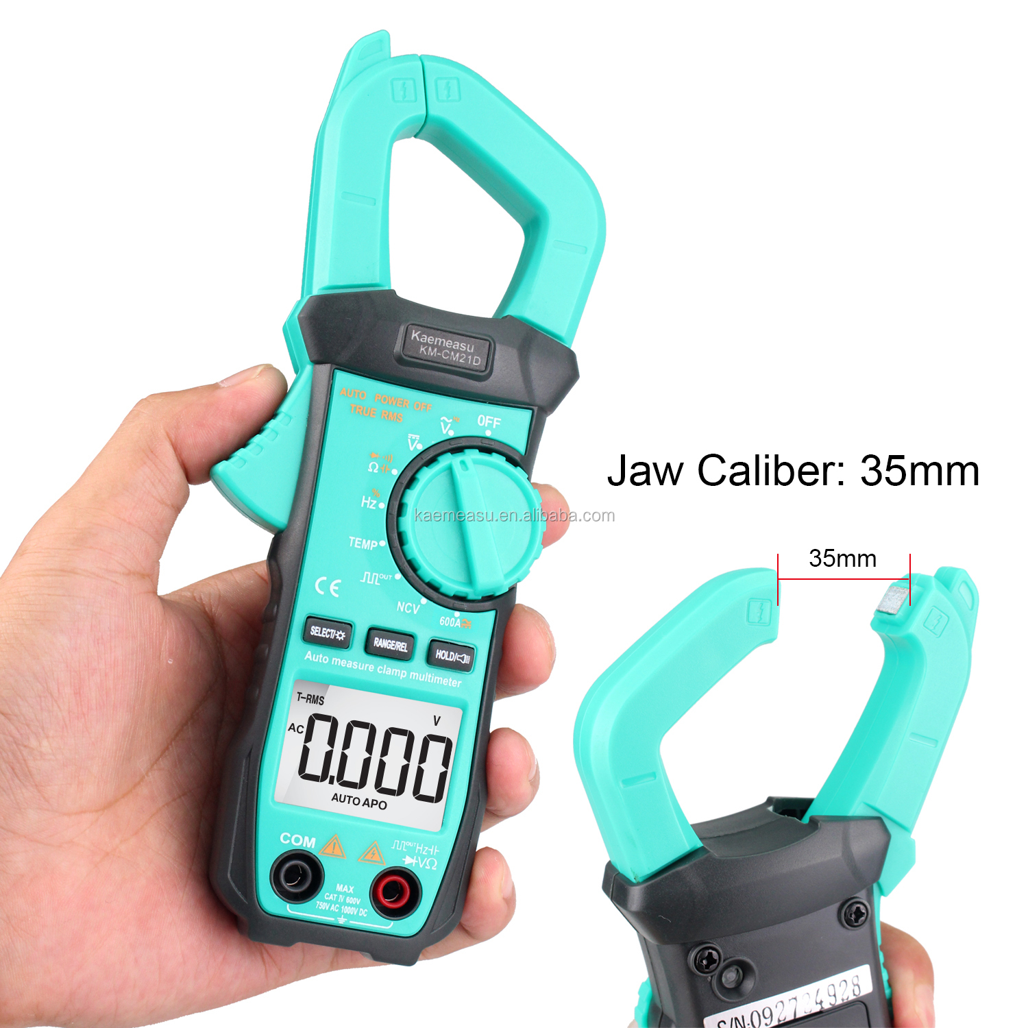 600A Current Measurement Trms Auto-range Voltage Ammeter Hz Ohm Ncv Tester Multimeter Ampere Meter Clamp Meter 21E