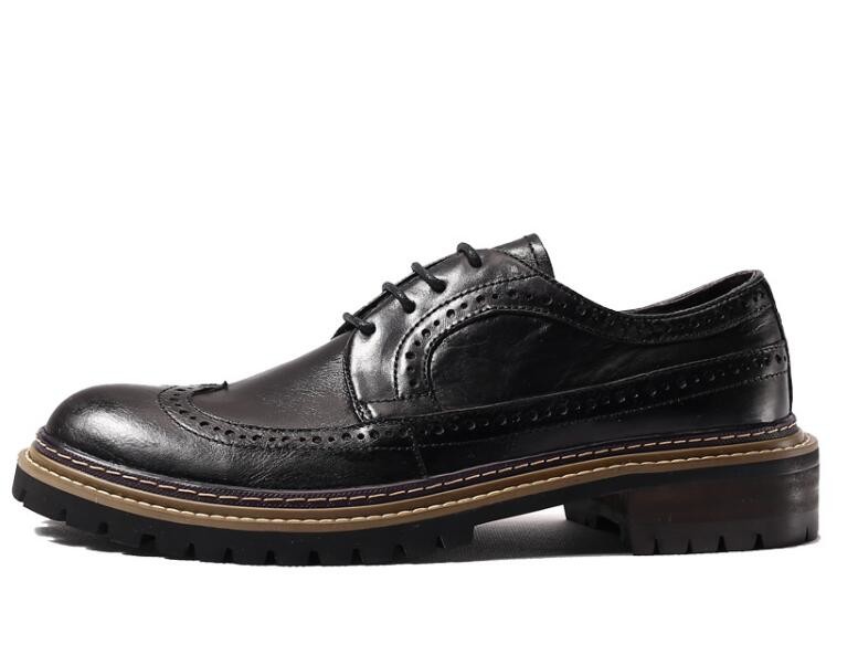 Spring / Autumn Men's Casual Shoes Round Toe Mens Black Leather Loafer Shoes