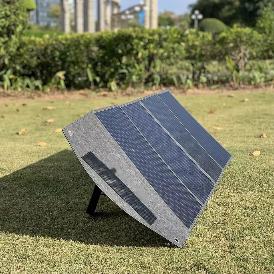 Camping 2 Kickstands 100w Folding Solar Panels For Power Bank