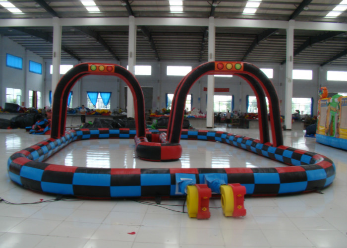 Outdoor Games Inflatable Race Track , Inflatable Air Tumble Track / Go Kart Track