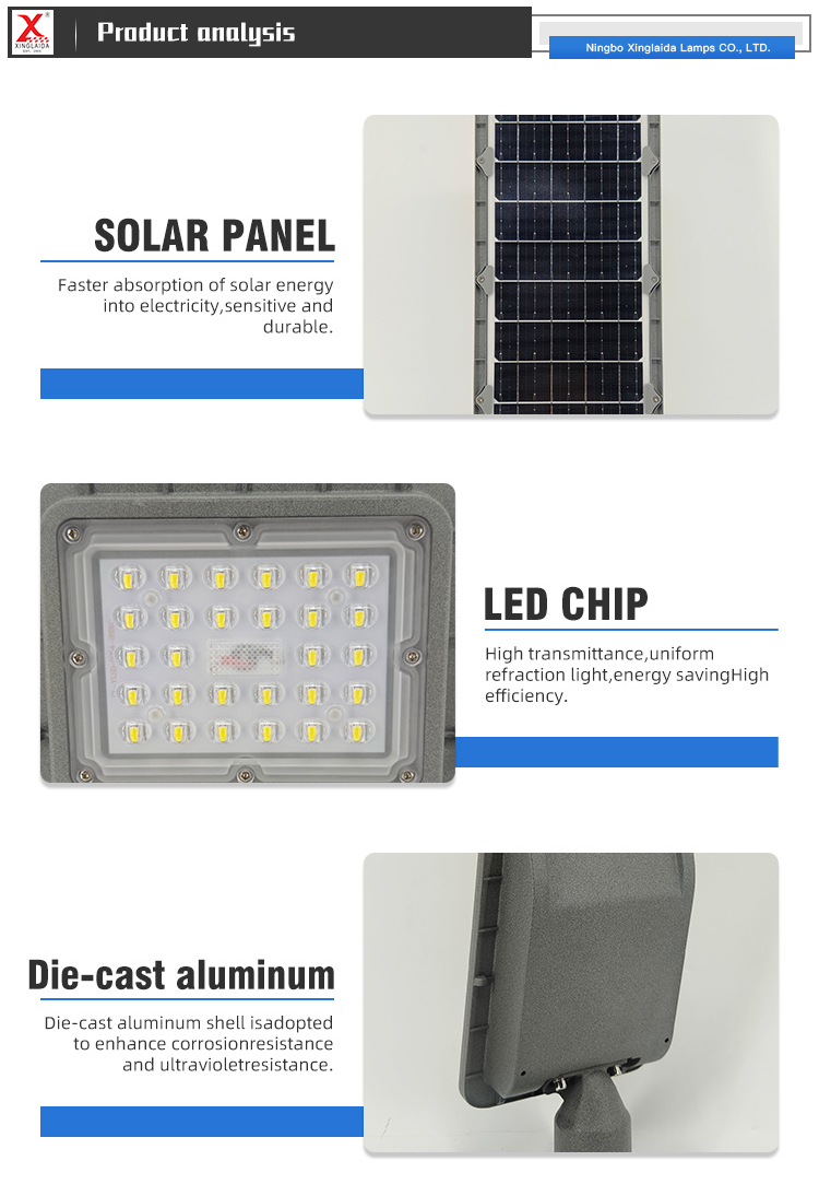 Modern Design Solar Powered Road Lights with Waterproof IP66 and Optional Beam Angle