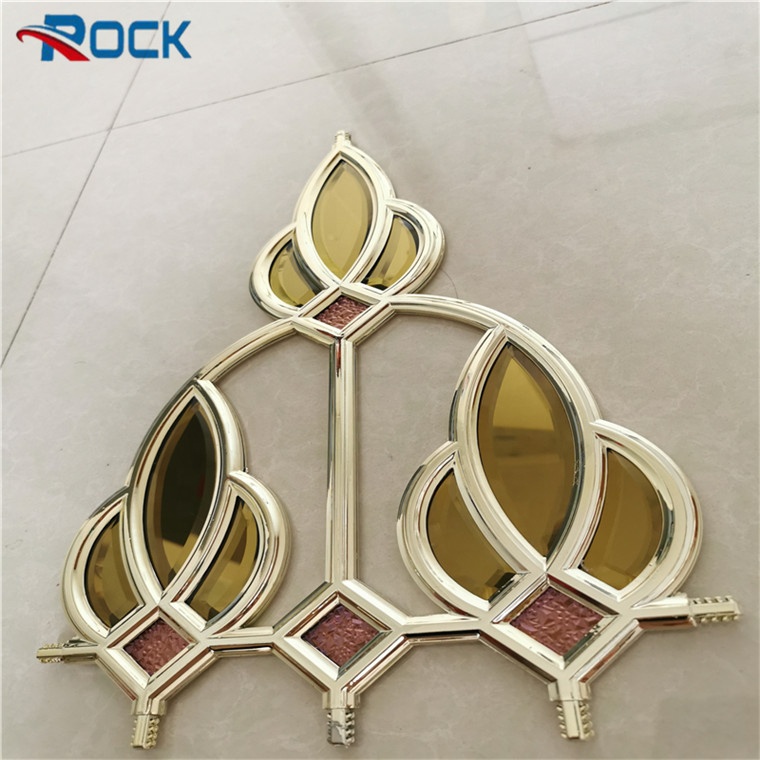 Golden Mirror Glass Windows Georgian Bar Flower Electroplate