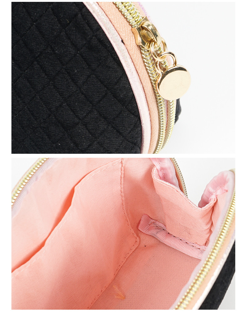 Shell Shape Flocking Makeup Pouch Bag For Women
