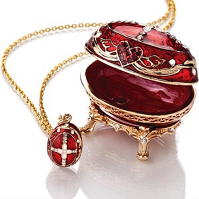 Enamel Green Faberge Egg Jewelry Box Faberge Easter Egg Trinket Box Gift Box Decoration Faberge Egg Jewelry Trinket Box