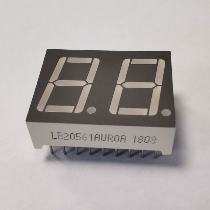 0.56inch Dual Digit 7-Segment LED Display Common Anode Yellow Color