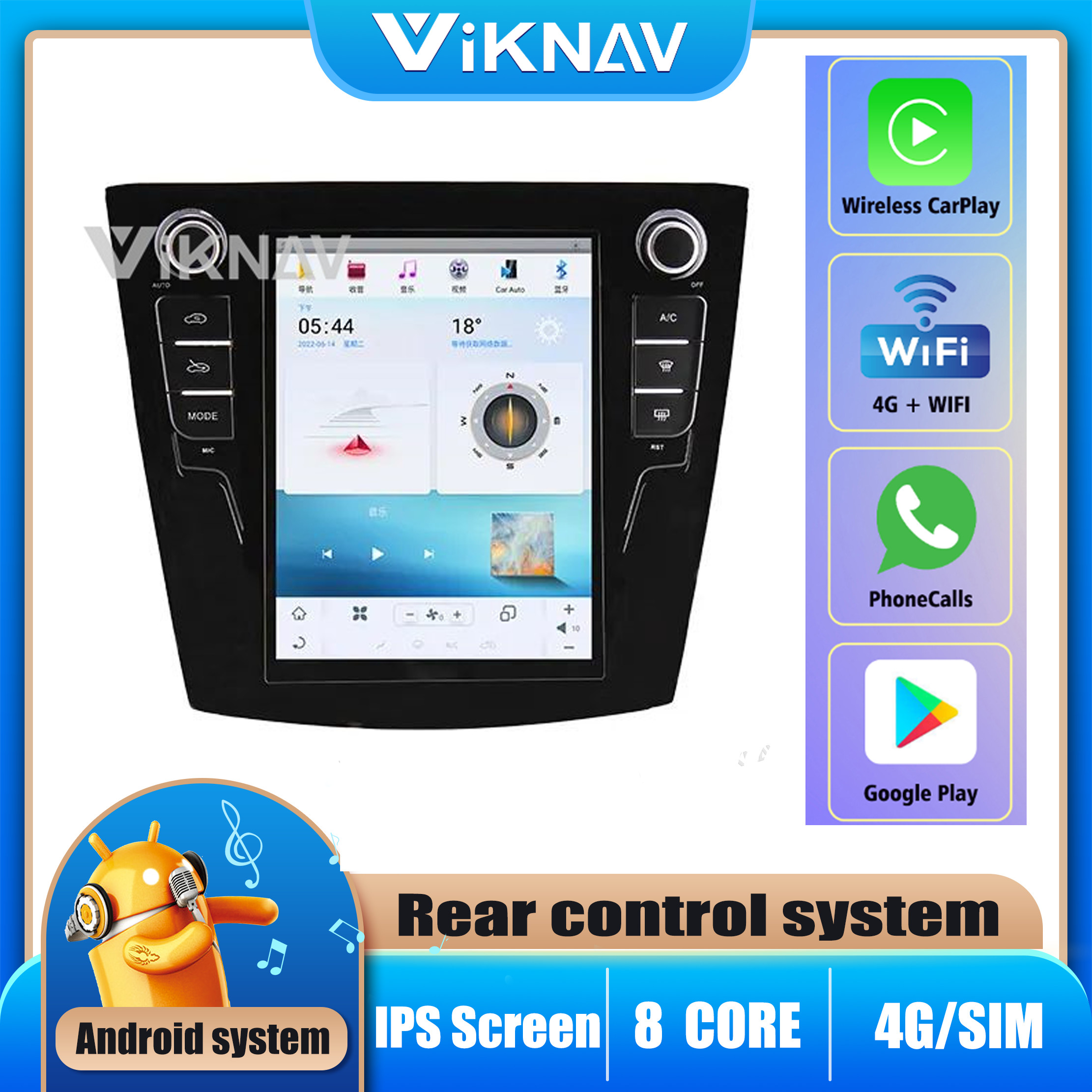 For 2010-2016 Reno Corega 10.4 Inch Touch Screen Stereo Navigation GPS Multimedia DVD Player Wireless Carplay 4G BT