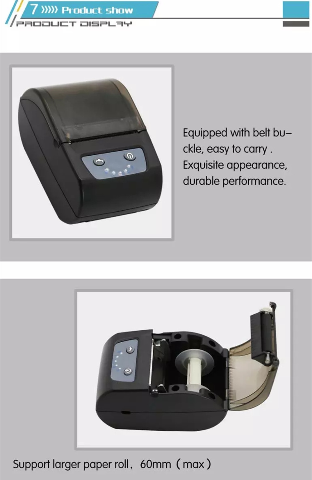 58mm Thermal barcode printer Qr code label printer receipt printer with bluetooth android ios