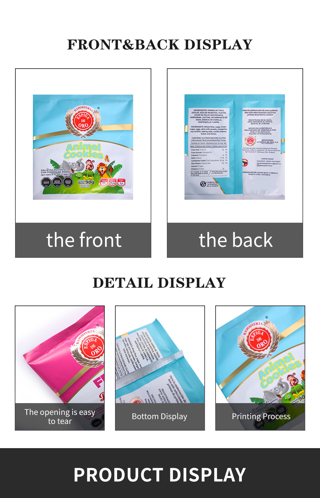 PET / AL / PE Moisture Proof Bakery Biscuit Packaging Roll Film OEM ODM